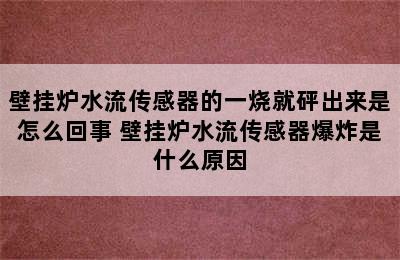 壁挂炉水流传感器的一烧就砰出来是怎么回事 壁挂炉水流传感器爆炸是什么原因